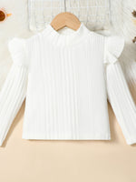 Children's Ribbed Knit Top and Leather Skirt Set