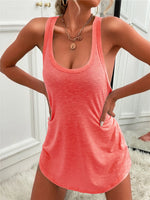 Casual Tank Mini Dress with Curved Hem