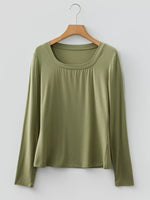 Solid Color Long Sleeve Fitted Top
