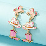 Cowboy Hat Boot Dangle Earrings