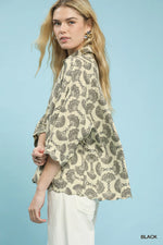 Umgee Printed Button Down Shirt