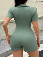 Ribbed Bodycon Short Sleeve Romper