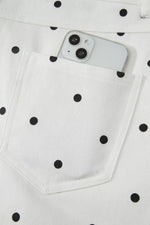 Polka Dot Scalloped Hem Shorts