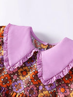 Children's Floral Print Peter Pan Collar Dress