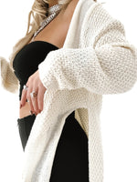 Oversized Knit Cardigan with Open Front Design