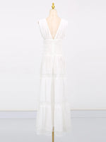 Tiered V-Neck Sleeveless Maxi Dress