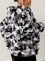 Fuzzy Camo Zip-Up Hoodie