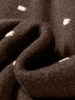 Dotted Print Ribbed Edge Knit Sweater