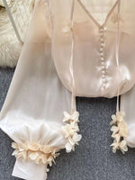 Sheer Floral Embellished Shirt