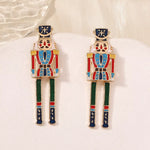 Christmas 18K Gold-Plated Nutcracker Soldier Earrings