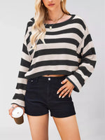 Striped Dropped Shoulder Sweater