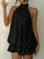 Halter Neck Layered Mini Dress