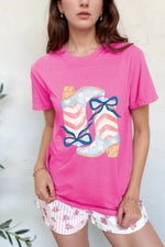 Graphic Round Neck Short Sleeve T-Shirt