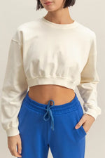HYFVE Crew Neck Long Sleeve Crop Sweatshirt