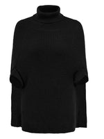 Turtleneck Knitted Cape Sweater