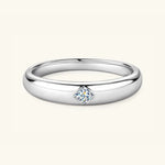 925 Sterling Silver Inlaid Moissanite Ring