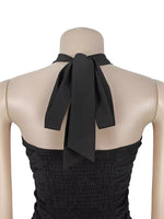 Halter Neck Cut-Out Maxi Dress with Front Slit