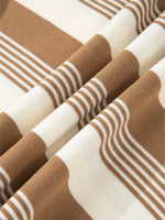 Stripe Zip Collar Patchwork Vintage Sweatshirt