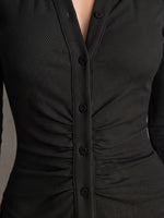 Button-Down Bodycon Mini Dress