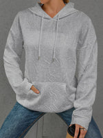 Full Size Embossed Lettering Casual Hoodie Plus Size