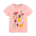 Children's Cartoon Fruit Print Short Sleeve T-Shirt