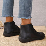 Lace-Up Faux Leather Ankle Boots