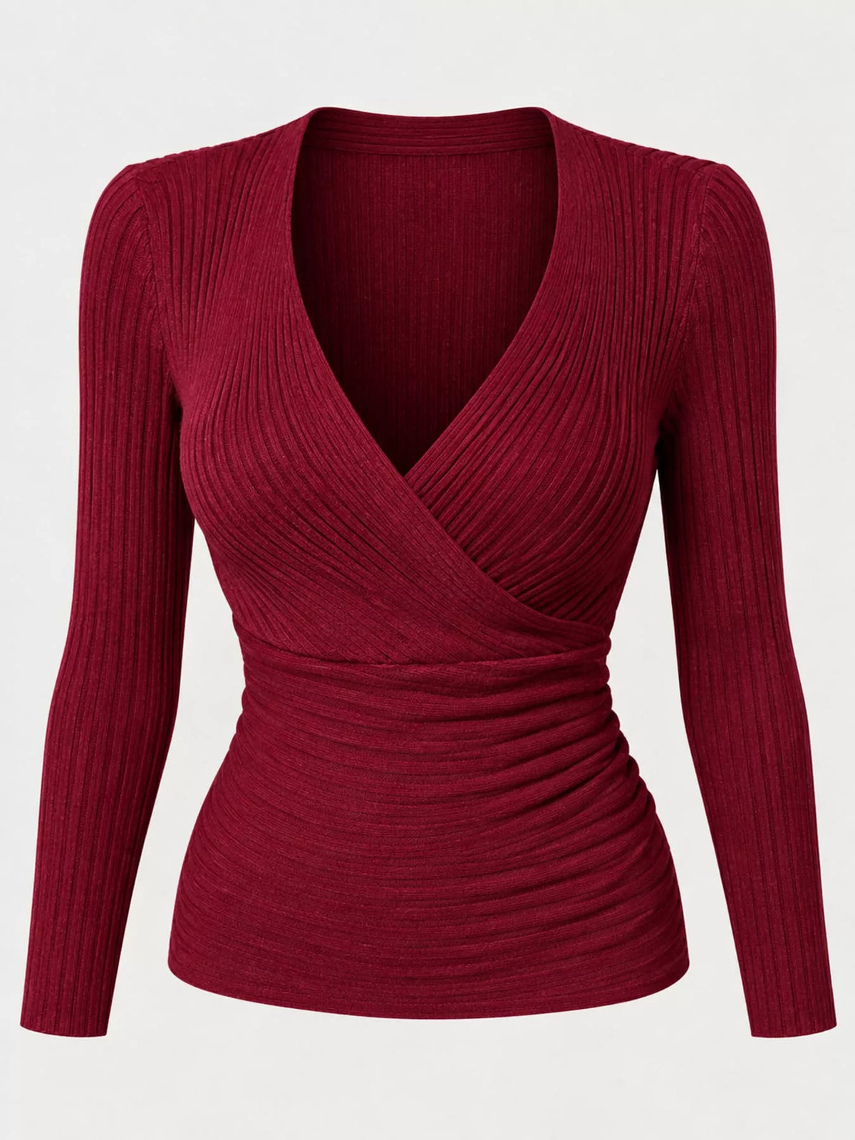 Full Size Ribbed Long Sleeve Slim Fit T-Shirt Plus Size