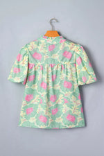 Floral Print Puff Sleeve Blouse