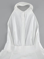 Backless Sleeveless Button Front Maxi Dress