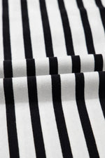 Stripe Contrast V Neck Collared Puff Sleeve T Shirt Mini Dress with Pockets