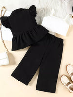 Children's Cami & Ruffle Sleeve Top & Wide Leg Pants Set