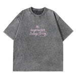 Letter Round Neck Short Sleeve T-Shirt