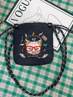 Embroidered Crossbody Bag with Rope Strap