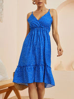 Polka Dot Ruffle Hem Mini Cami Dress