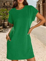 Round Neck Short Sleeve Mini Tee Dress