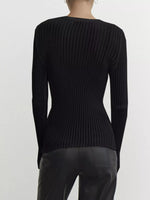 Ribbed Knit Long Sleeve Top