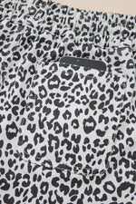 Leopard Print Tassel Drawstring Casual Denim Skort