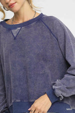 Umgee Mineral Wash French Terry Sweatshirt