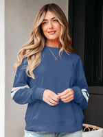 Stripe Round Neck Long Sleeve Sweatshirt