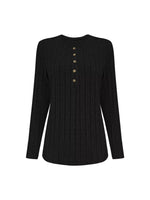 Plus Size Ribbed Knit Button-Front Top and Pants Set