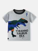 Children's Dinosaur Graphic Round Neck T-Shirt