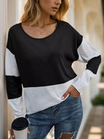 Color Block V-Neck Knit Top