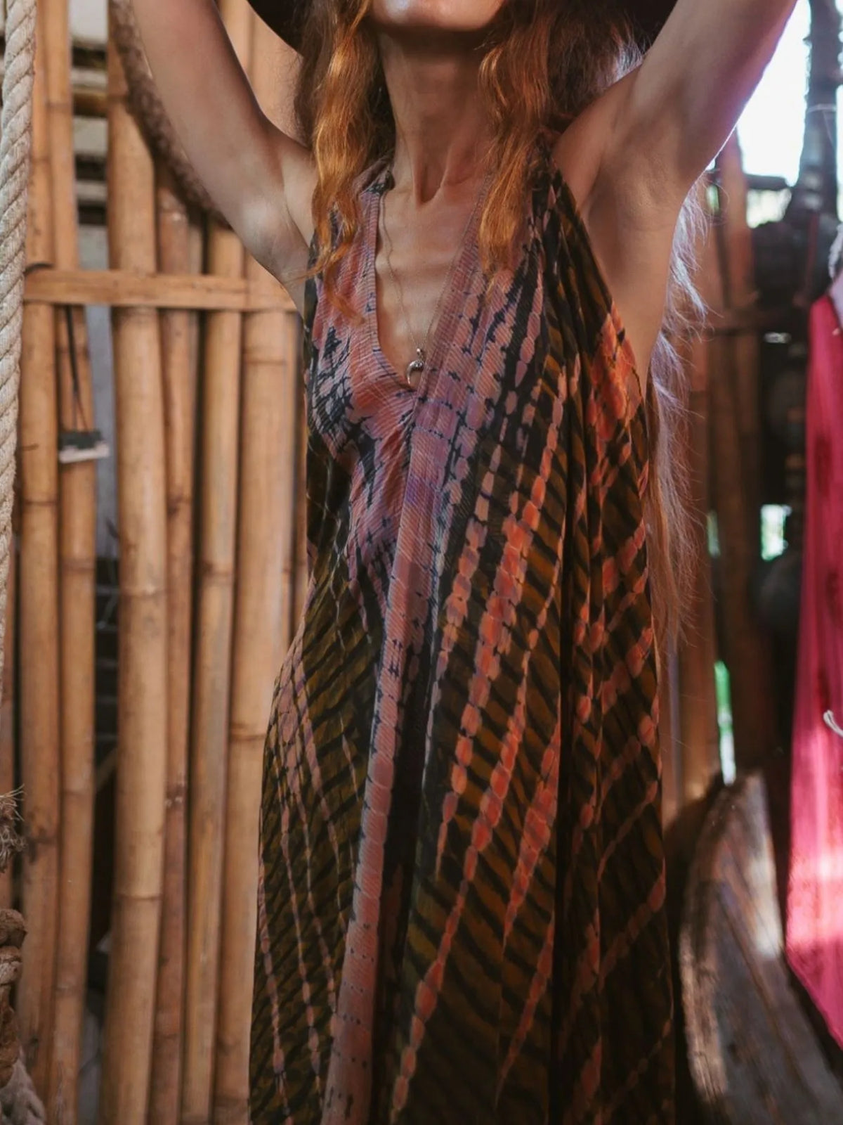 Asymmetrical Hem Printed Halter Neck Dress