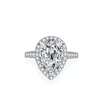 4 Carat 925 Sterling Silver Moissanite Teardrop Ring