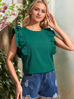 Ruffled Round Neck Blouse