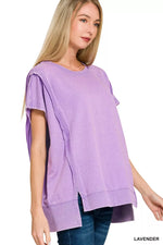 Zenana French Terry Acid WashedHi-low Top