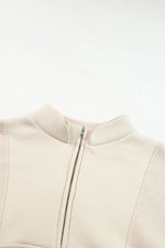 Half Zip Drop Shoulder Long Sleeve Sweatshirt