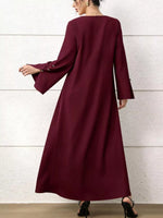 Square Neck Flare Sleeve Maxi Dress