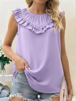Ruffle Round Neck Blouse