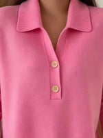 Full Size Button Detail Long Sleeve Sweater Plus Size